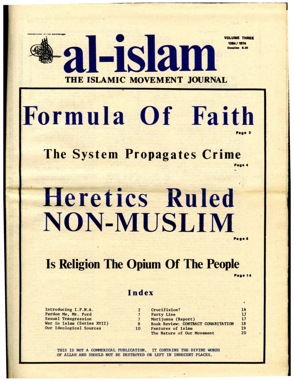 Al Islam 1974 Vol 3 Fall 1 After Malcolm